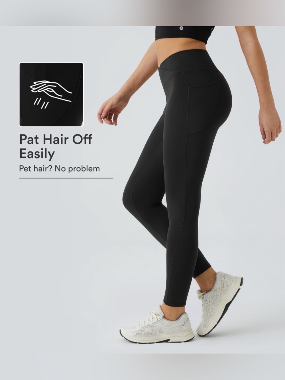 HALARA Patitoff™ 2.0 Pet Hair Resistant High Waisted Crossover Side Pocket Yoga